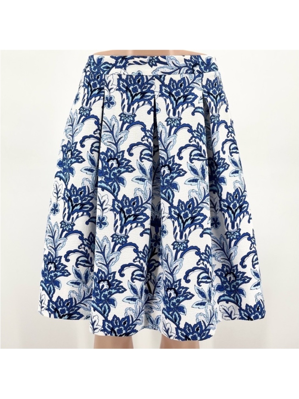 Mario Serrani Italy Pleated Floral Crepe Flare Skirt Size 6